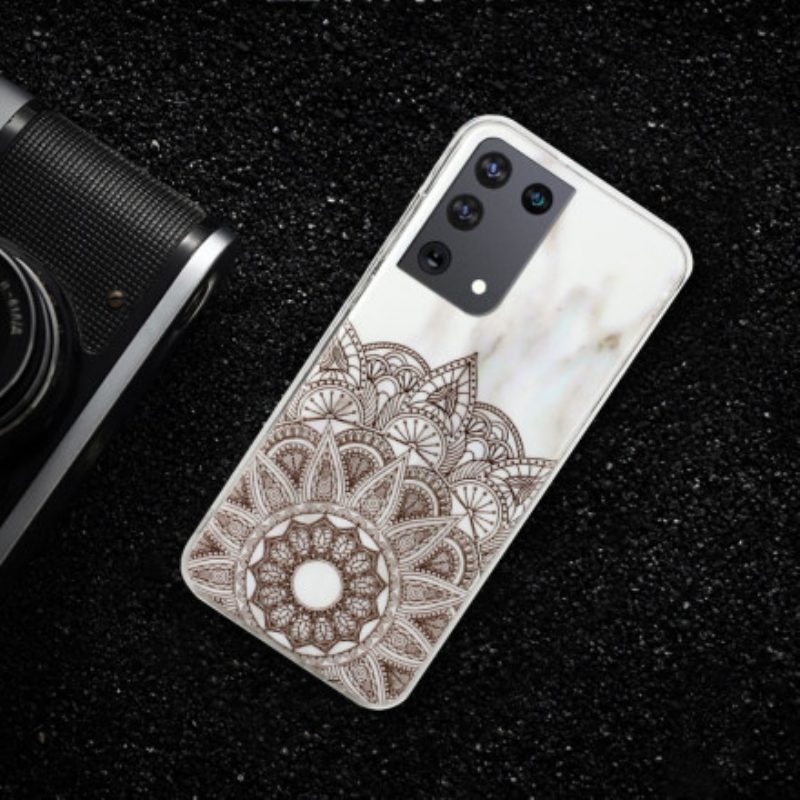 Hoesje voor Samsung Galaxy S21 Ultra 5G Gemarmerde Mandala