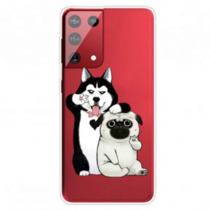 Hoesje voor Samsung Galaxy S21 Ultra 5G Grappige Honden