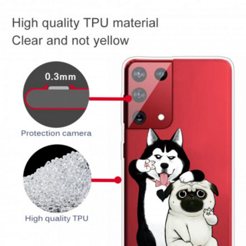 Hoesje voor Samsung Galaxy S21 Ultra 5G Grappige Honden