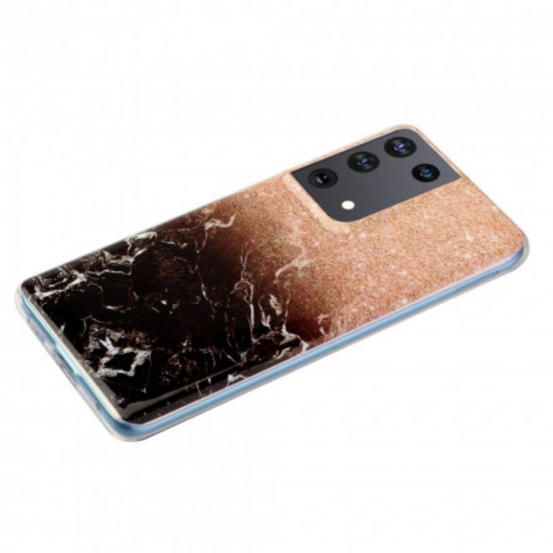 Hoesje voor Samsung Galaxy S21 Ultra 5G Marmer Glitter Gradiënten