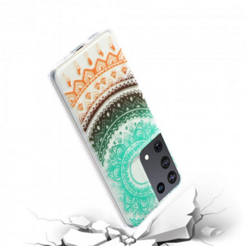 Hoesje voor Samsung Galaxy S21 Ultra 5G Naadloze Bloemmandala