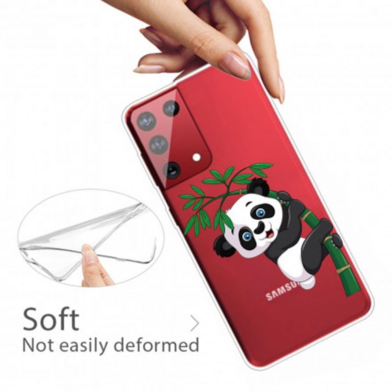 Hoesje voor Samsung Galaxy S21 Ultra 5G Panda Op Bamboe