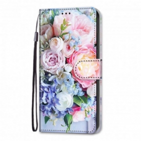 Leren Hoesje voor Samsung Galaxy S21 Ultra 5G Bloemen Wonder