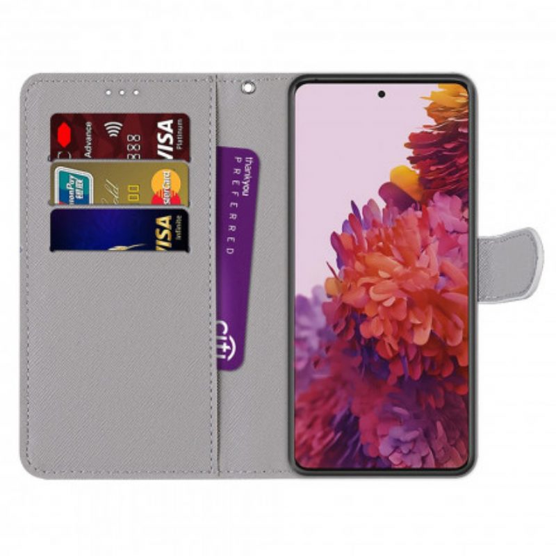 Leren Hoesje voor Samsung Galaxy S21 Ultra 5G Bloemen Wonder