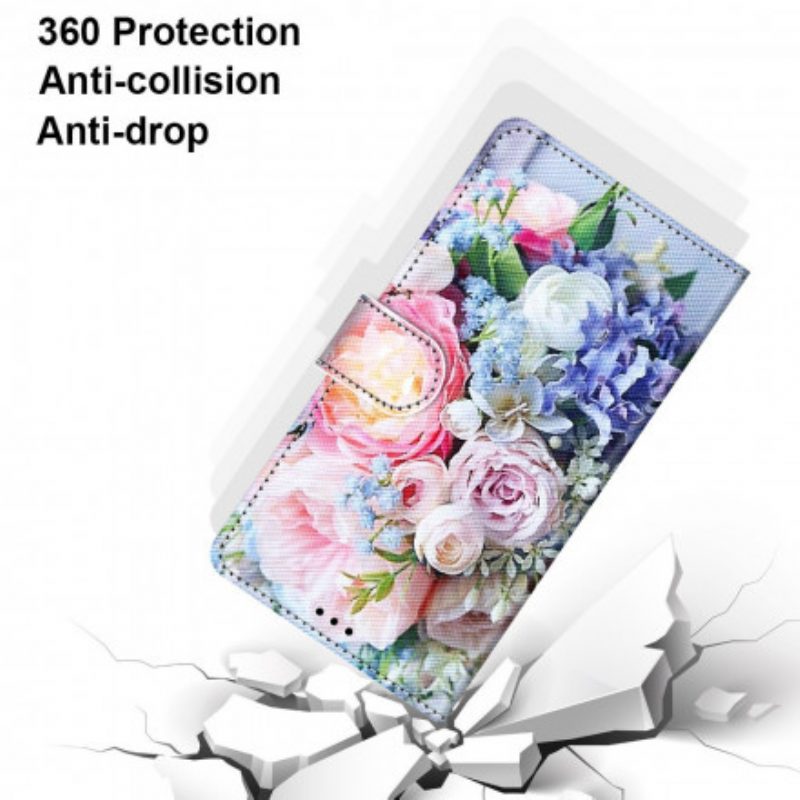 Leren Hoesje voor Samsung Galaxy S21 Ultra 5G Bloemen Wonder