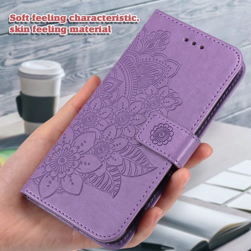 Leren Hoesje voor Samsung Galaxy S21 Ultra 5G Bloemmandala