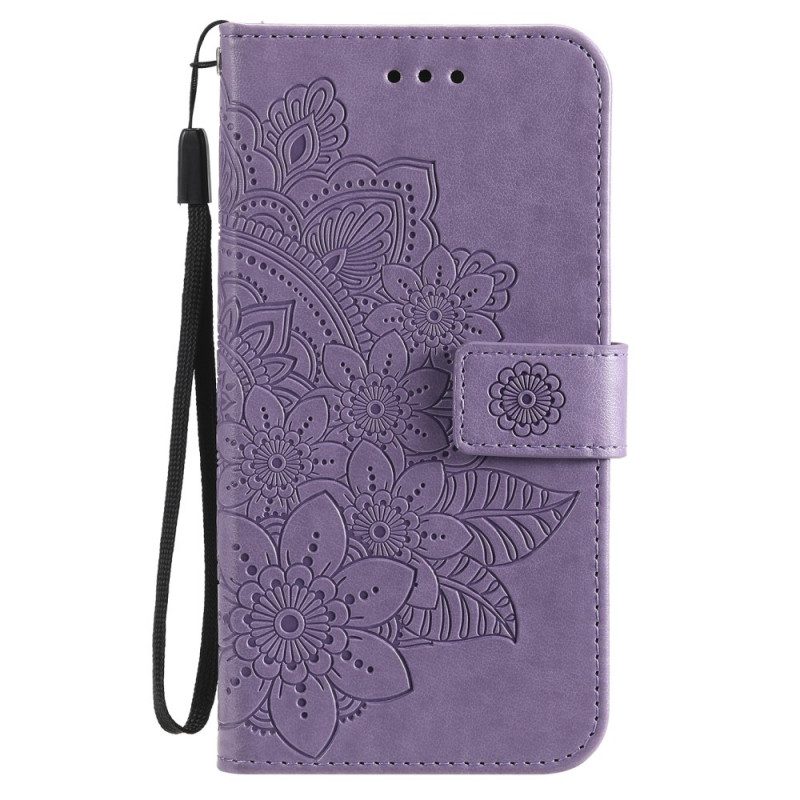 Leren Hoesje voor Samsung Galaxy S21 Ultra 5G Bloemmandala