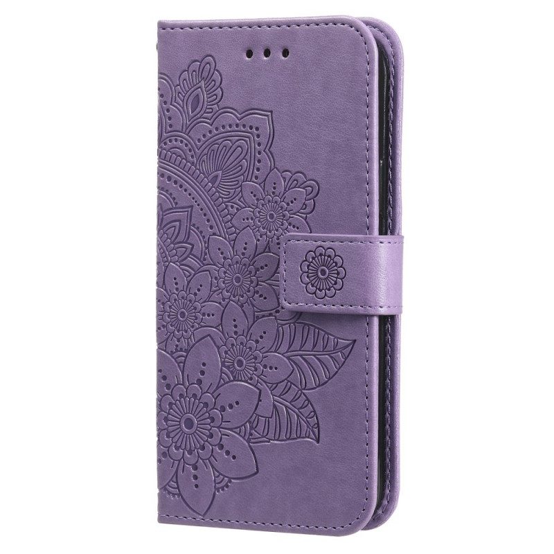 Leren Hoesje voor Samsung Galaxy S21 Ultra 5G Bloemmandala