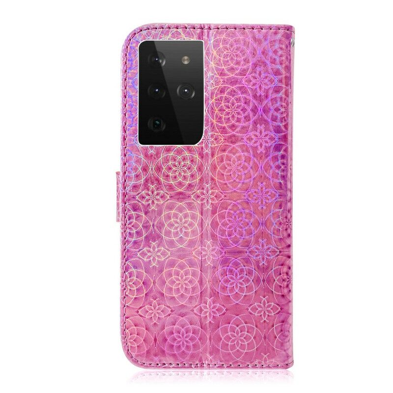 Leren Hoesje voor Samsung Galaxy S21 Ultra 5G Pure Kleur