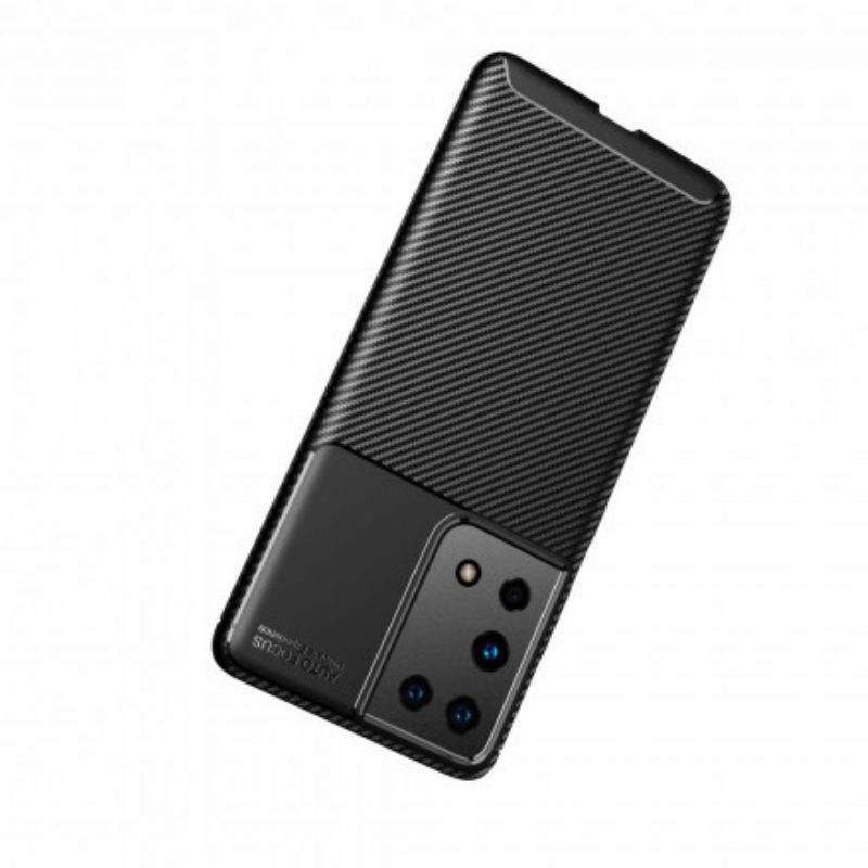 Telefoonhoesje voor Samsung Galaxy S21 Ultra 5G Flexibele Koolstofvezeltextuur