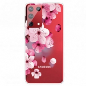 Telefoonhoesje voor Samsung Galaxy S21 Ultra 5G Kleine Roze Bloemen