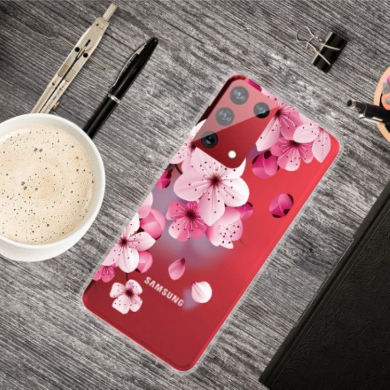 Telefoonhoesje voor Samsung Galaxy S21 Ultra 5G Kleine Roze Bloemen