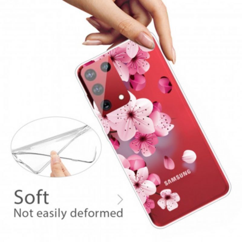 Telefoonhoesje voor Samsung Galaxy S21 Ultra 5G Kleine Roze Bloemen