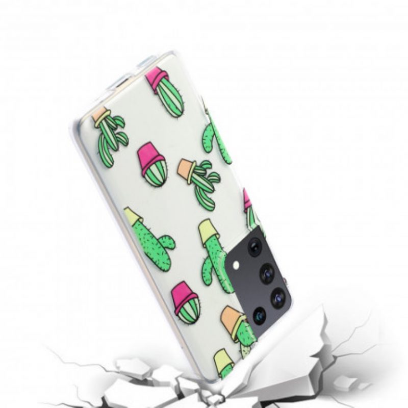 Telefoonhoesje voor Samsung Galaxy S21 Ultra 5G Mini Cactussen