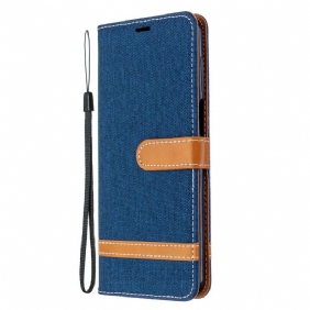 Flip Case voor Xiaomi Redmi Note 9S / 9 Pro Met Ketting Band Van Stof En Leereffect