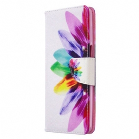 Flip Case voor Xiaomi Redmi Note 9S / 9 Pro Waterverf Bloem