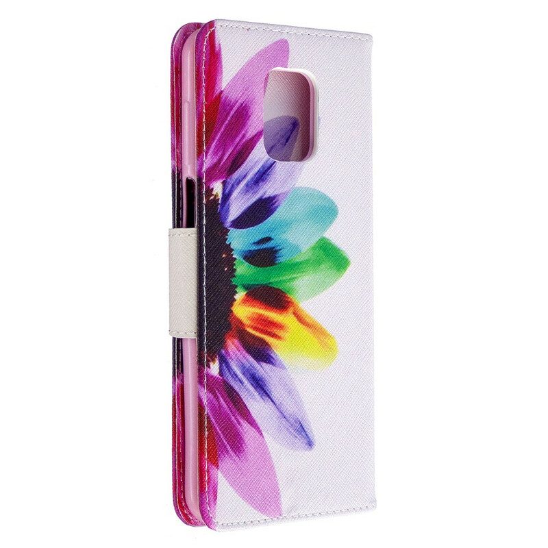 Flip Case voor Xiaomi Redmi Note 9S / 9 Pro Waterverf Bloem