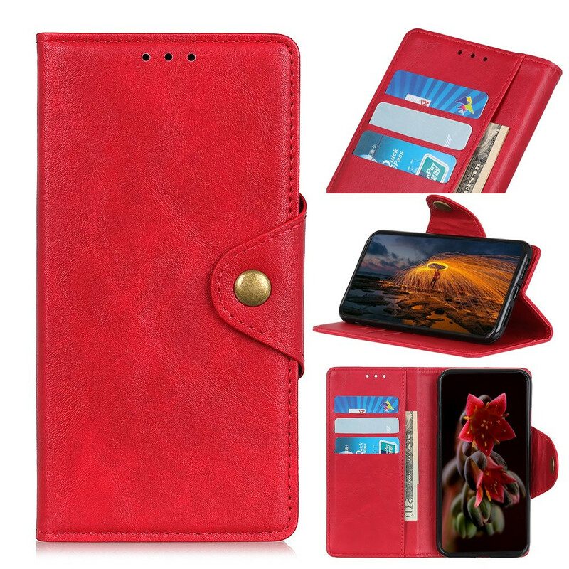 Folio-hoesje voor Xiaomi Redmi Note 9S / 9 Pro Knoop Van Imitatieleer