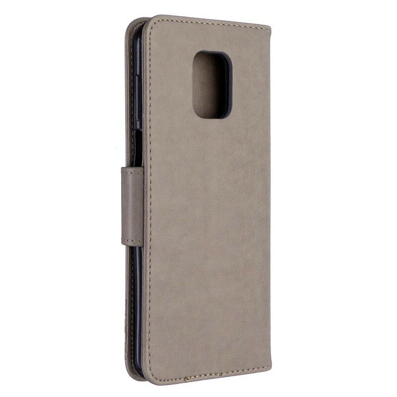 Folio-hoesje voor Xiaomi Redmi Note 9S / 9 Pro Met Ketting String Vlinders