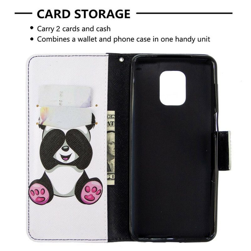 Folio-hoesje voor Xiaomi Redmi Note 9S / 9 Pro Panda-plezier