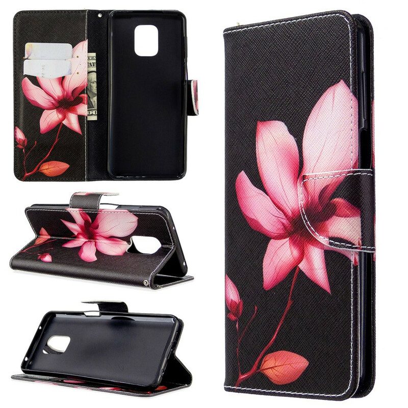 Folio-hoesje voor Xiaomi Redmi Note 9S / 9 Pro Roze Bloem