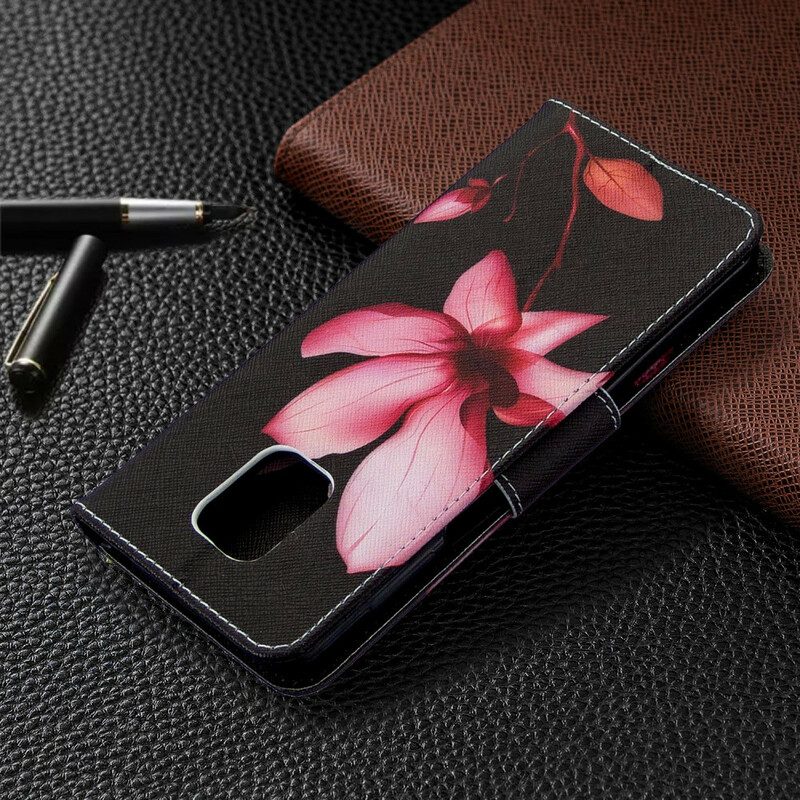 Folio-hoesje voor Xiaomi Redmi Note 9S / 9 Pro Roze Bloem