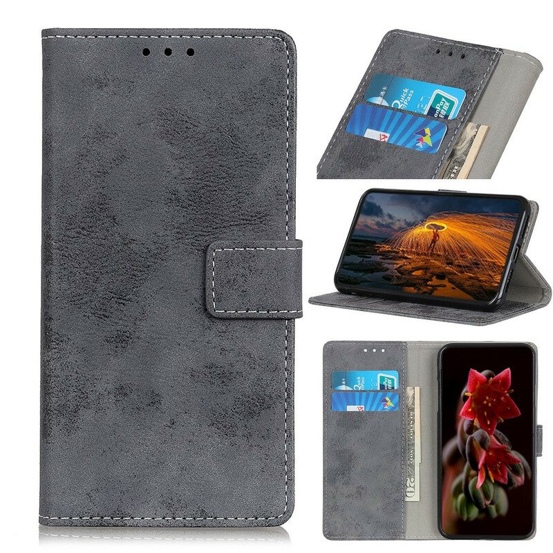 Folio-hoesje voor Xiaomi Redmi Note 9S / 9 Pro Vintage Leereffect