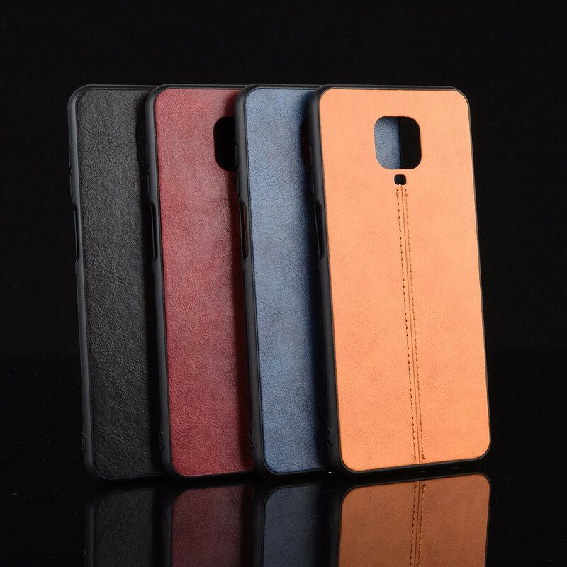 Hoesje voor Xiaomi Redmi Note 9S / 9 Pro Couture-leereffect