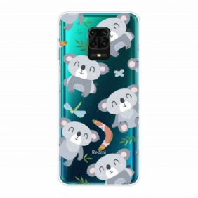 Hoesje voor Xiaomi Redmi Note 9S / 9 Pro Kleine Grijze Panda's