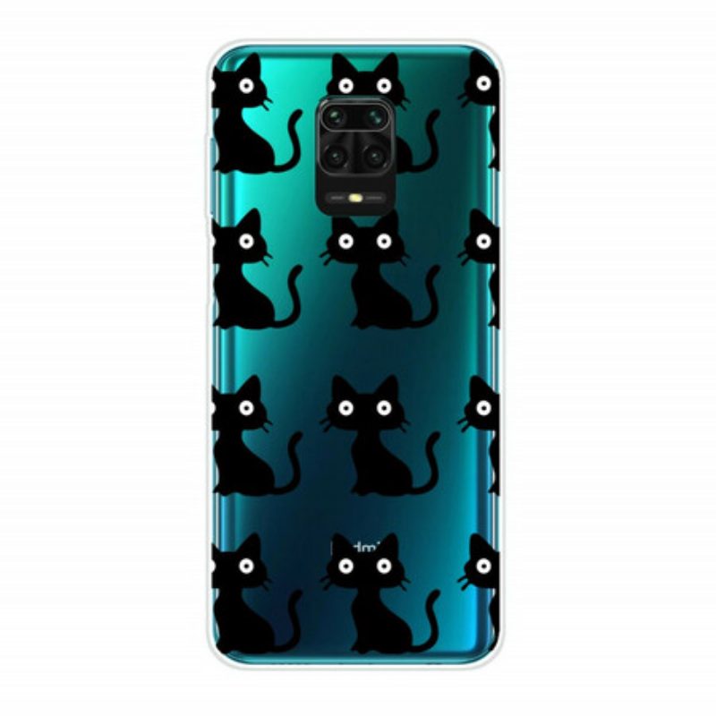 Hoesje voor Xiaomi Redmi Note 9S / 9 Pro Meerdere Zwarte Katten