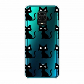 Hoesje voor Xiaomi Redmi Note 9S / 9 Pro Meerdere Zwarte Katten