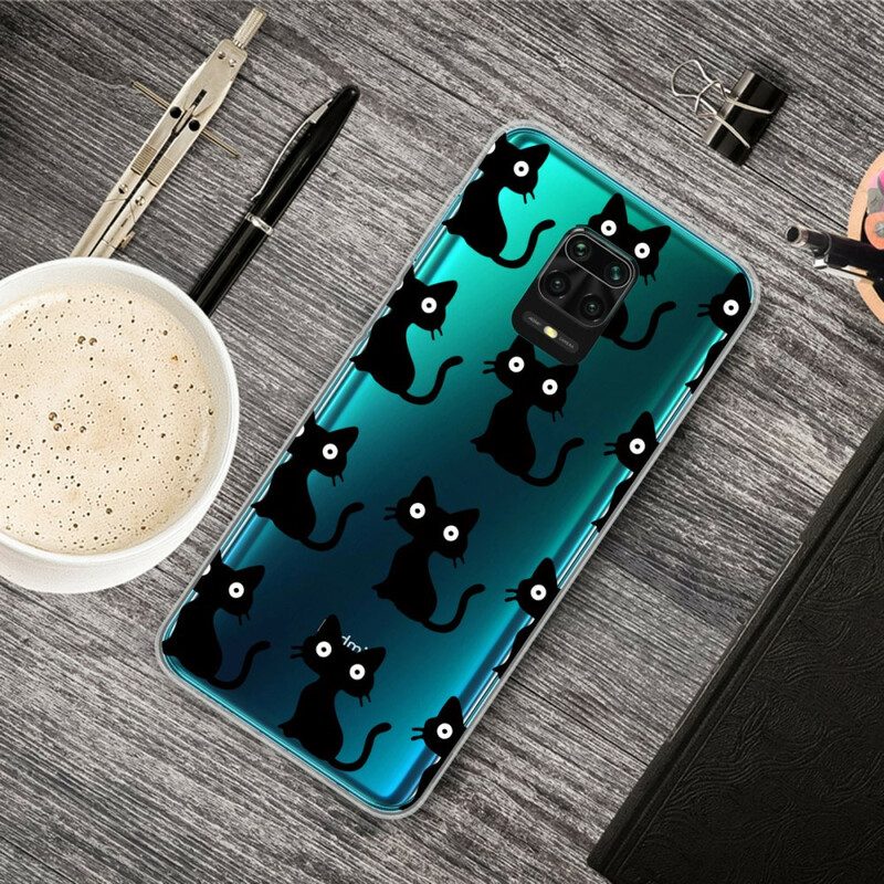 Hoesje voor Xiaomi Redmi Note 9S / 9 Pro Meerdere Zwarte Katten