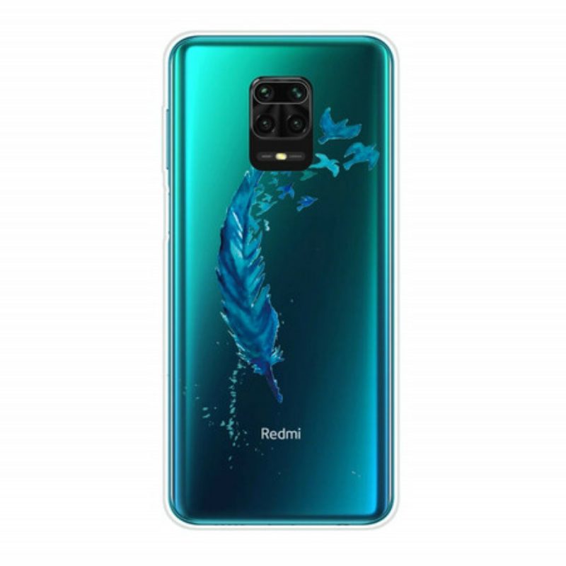 Hoesje voor Xiaomi Redmi Note 9S / 9 Pro Mooie Blauwe Veer