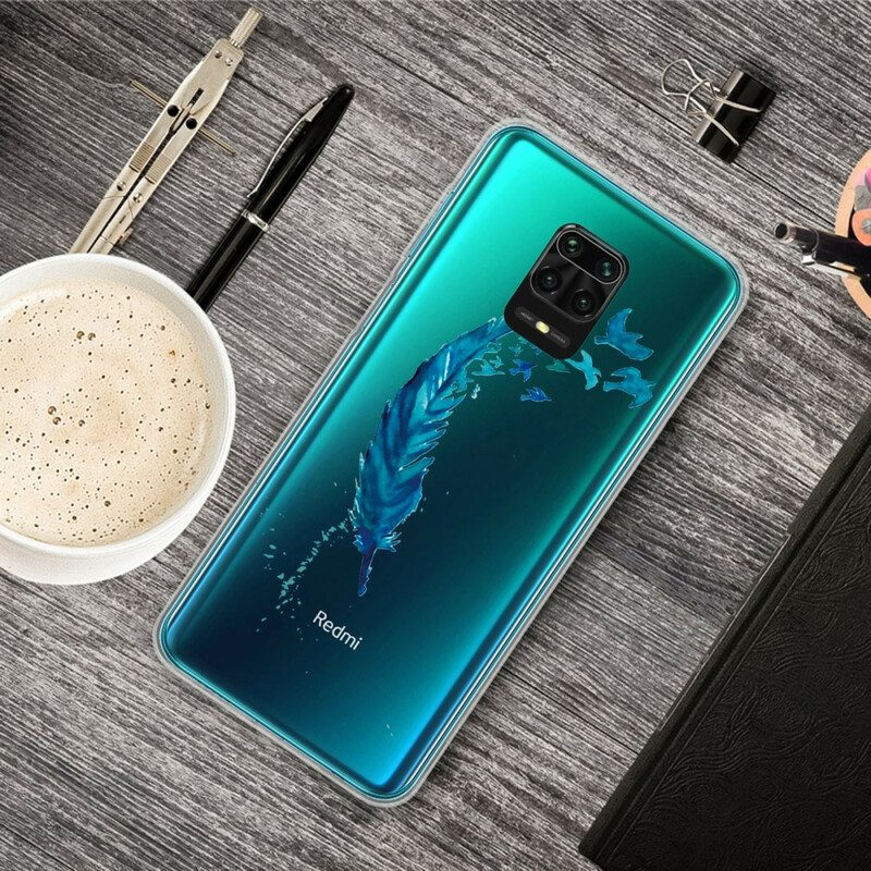 Hoesje voor Xiaomi Redmi Note 9S / 9 Pro Mooie Blauwe Veer