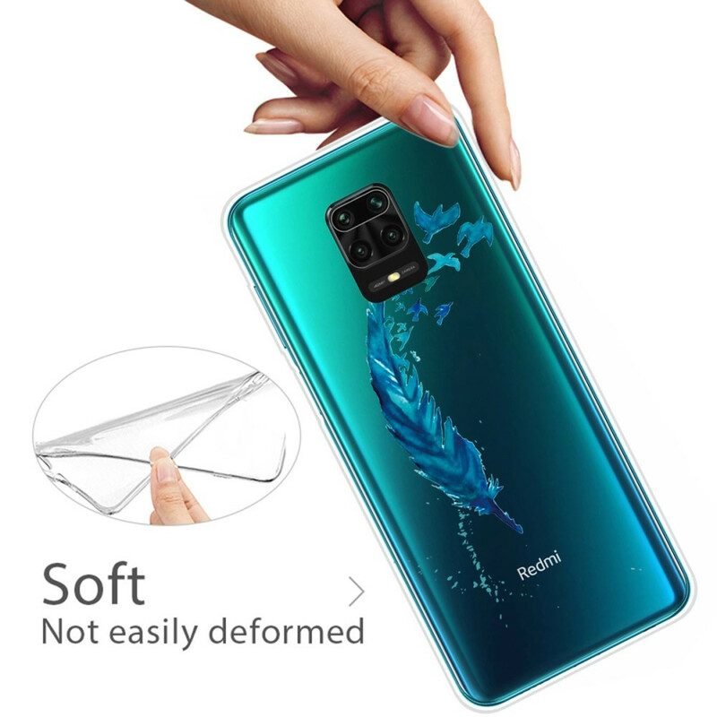 Hoesje voor Xiaomi Redmi Note 9S / 9 Pro Mooie Blauwe Veer