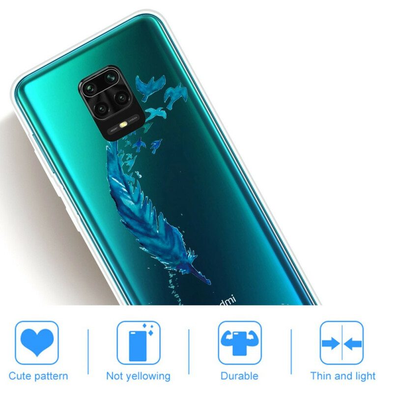 Hoesje voor Xiaomi Redmi Note 9S / 9 Pro Mooie Blauwe Veer