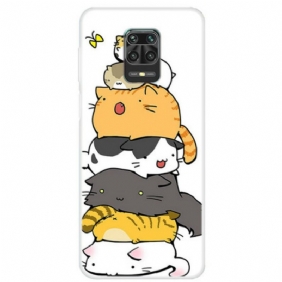 Hoesje voor Xiaomi Redmi Note 9S / 9 Pro Stapel Cartoon Katten