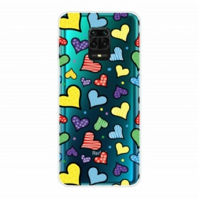 Hoesje voor Xiaomi Redmi Note 9S / 9 Pro Veelkleurige Harten