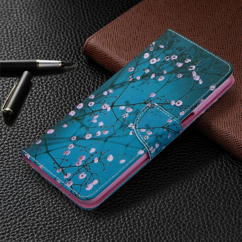 Leren Hoesje voor Xiaomi Redmi Note 9S / 9 Pro Bloeiende Boom