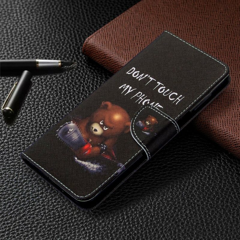 Leren Hoesje voor Xiaomi Redmi Note 9S / 9 Pro Gevaarlijke Beer