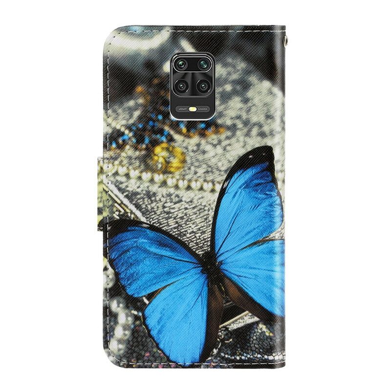 Leren Hoesje voor Xiaomi Redmi Note 9S / 9 Pro Met Ketting Vlinderbandvariaties