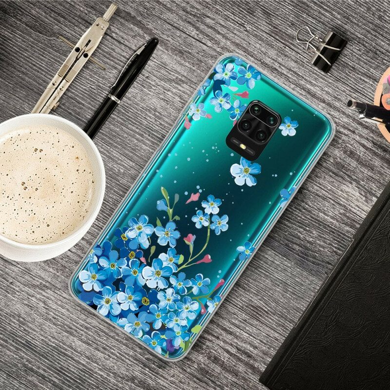 Telefoonhoesje voor Xiaomi Redmi Note 9S / 9 Pro Blauwe Bloemen