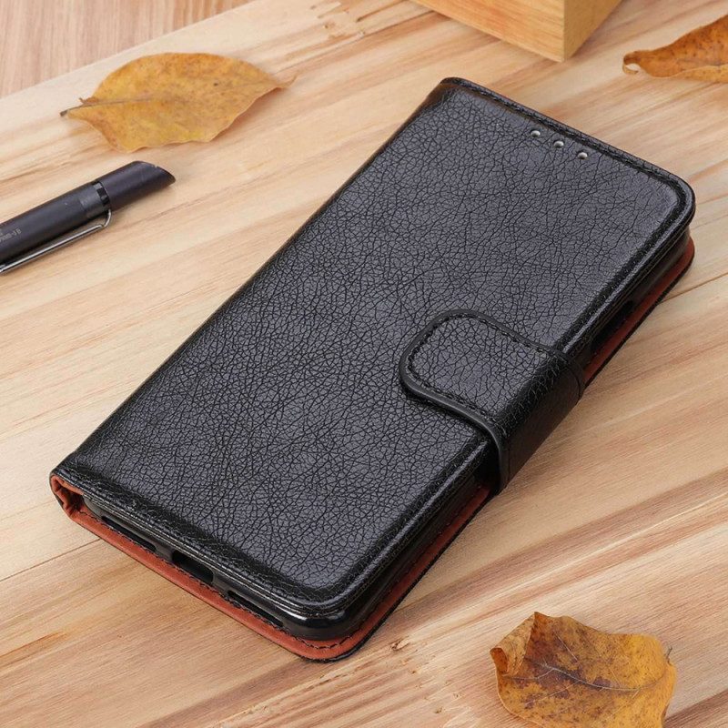 Flip Case Leren Oneplus 12r Nappatextuur