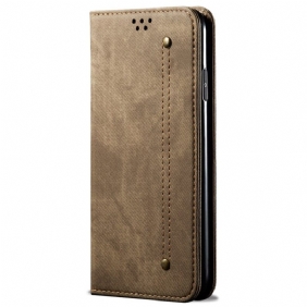 Folio-hoesje Oneplus 12r Jeansstof Bescherming Hoesje