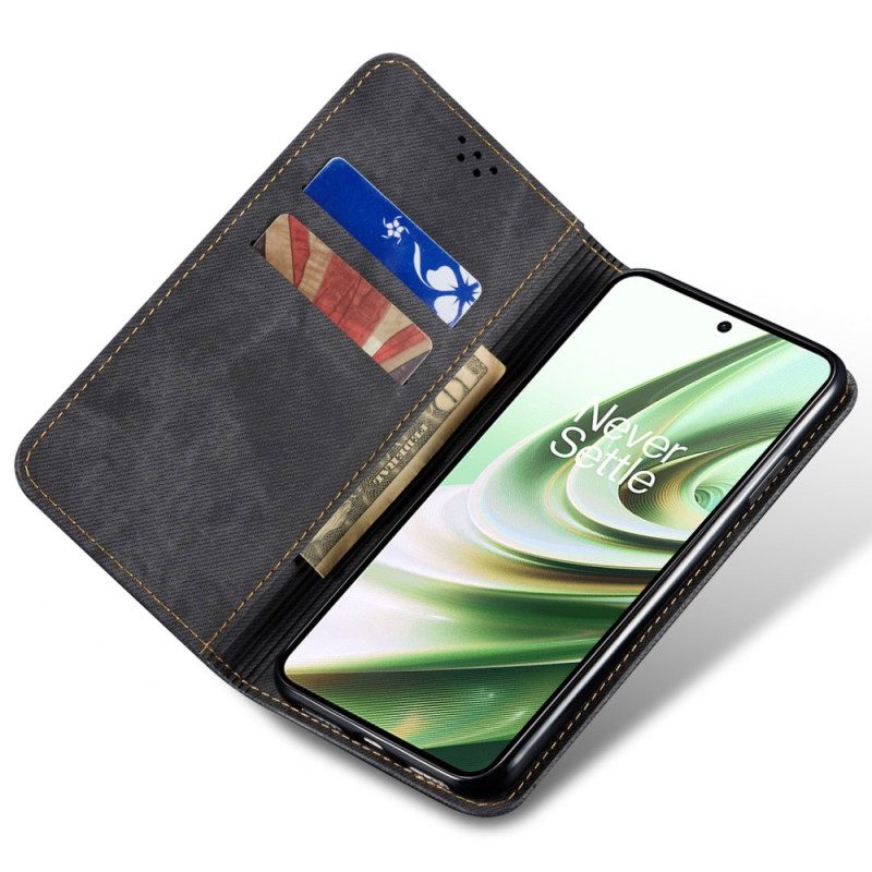 Folio-hoesje Oneplus 12r Jeansstof Bescherming Hoesje