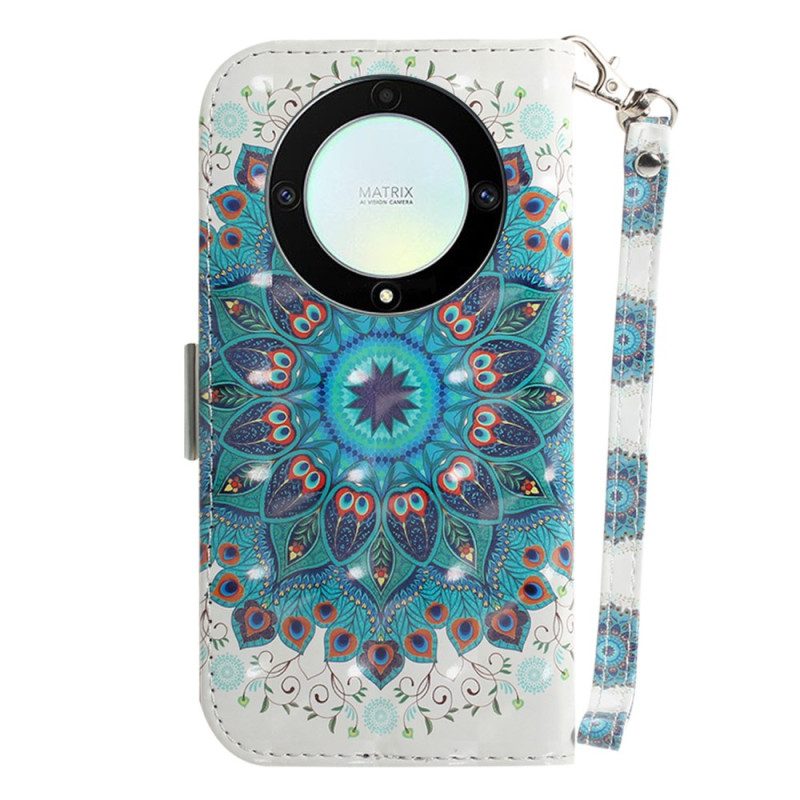 Folio-hoesje voor Honor Magic 5 Lite Met Ketting Strakke Mandala