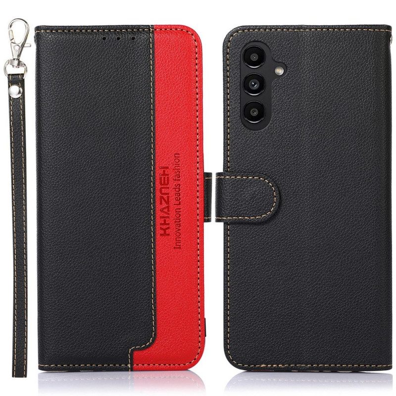 Flip Case voor Samsung Galaxy A14 / A14 5G Lychee-stijl Rfid Khazneh