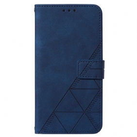 Folio-hoesje voor Samsung Galaxy A14 / A14 5G Driehoeken Met Lanyard