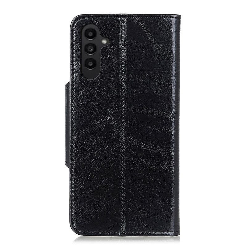 Folio-hoesje voor Samsung Galaxy A14 / A14 5G Imitatielakleer Met Knoop