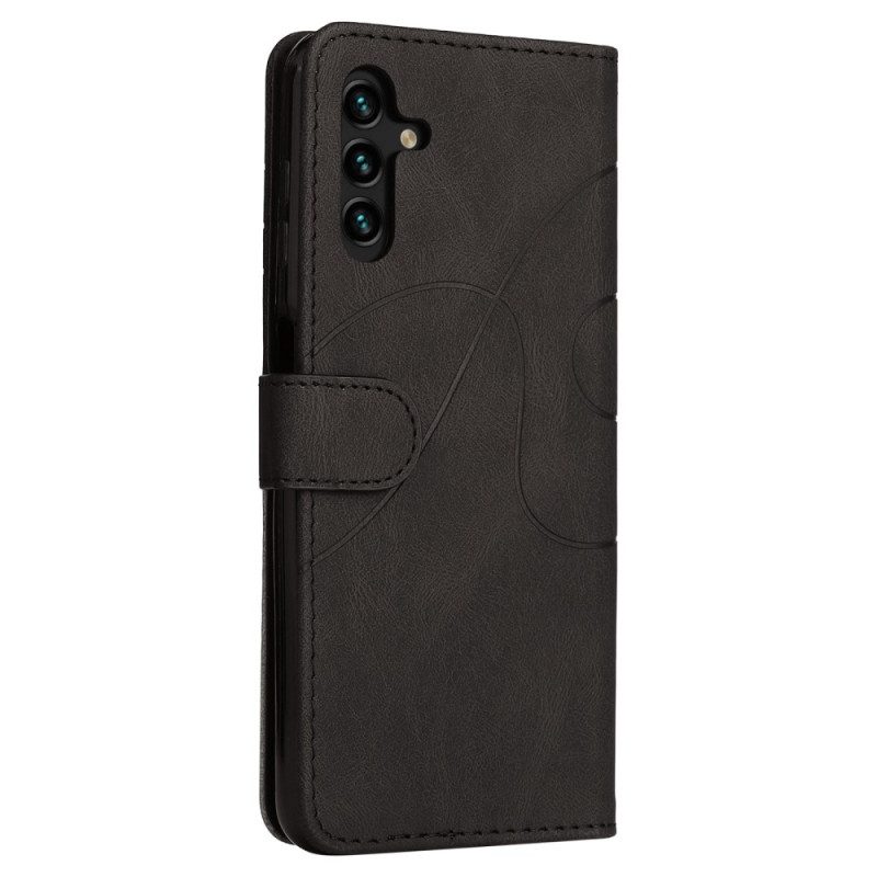 Folio-hoesje voor Samsung Galaxy A14 / A14 5G Met Ketting Tweekleurige Riem